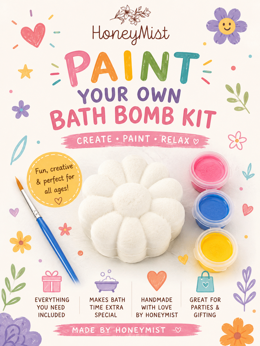 Paint Your Own Bath Bomb Kit